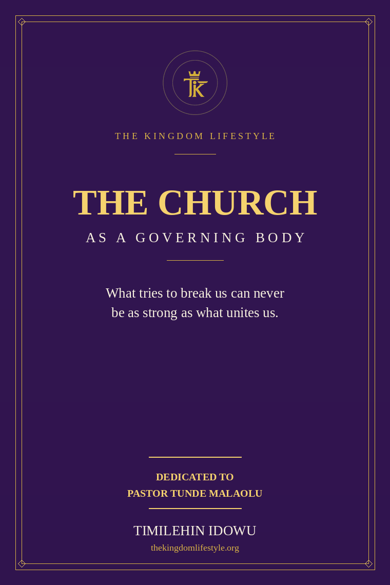 The Church: As a Governing Body — book cover
